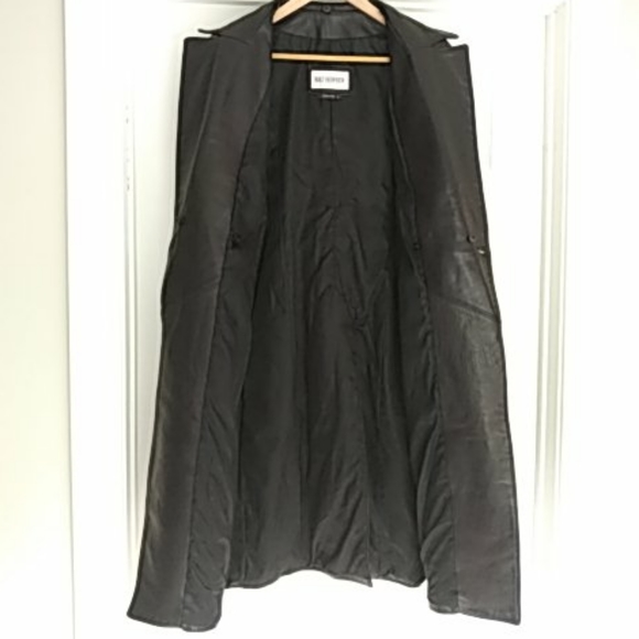 holt renfrew Jackets & Coats Holt Renfrew Black Leather Trench Size 4